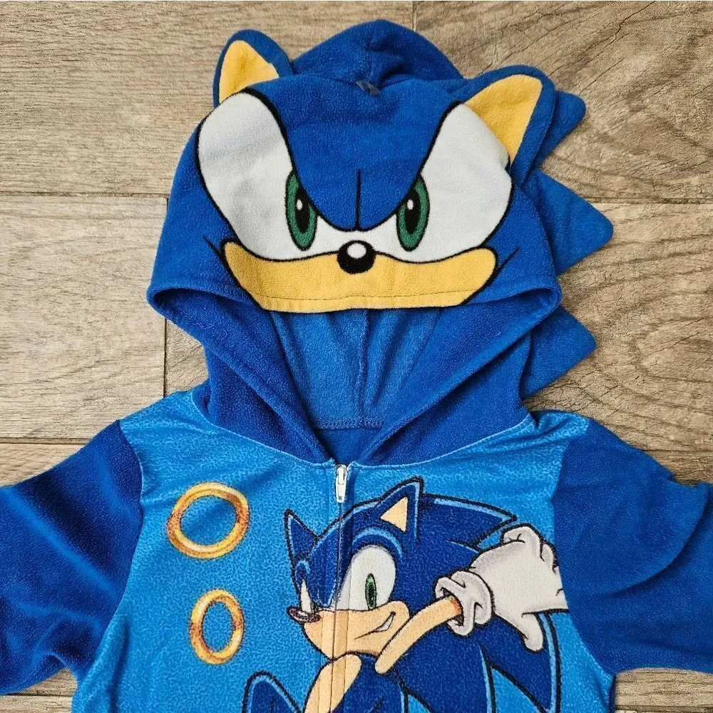 Sonic the Hedgehog Kids One Piece Pajama Blue
